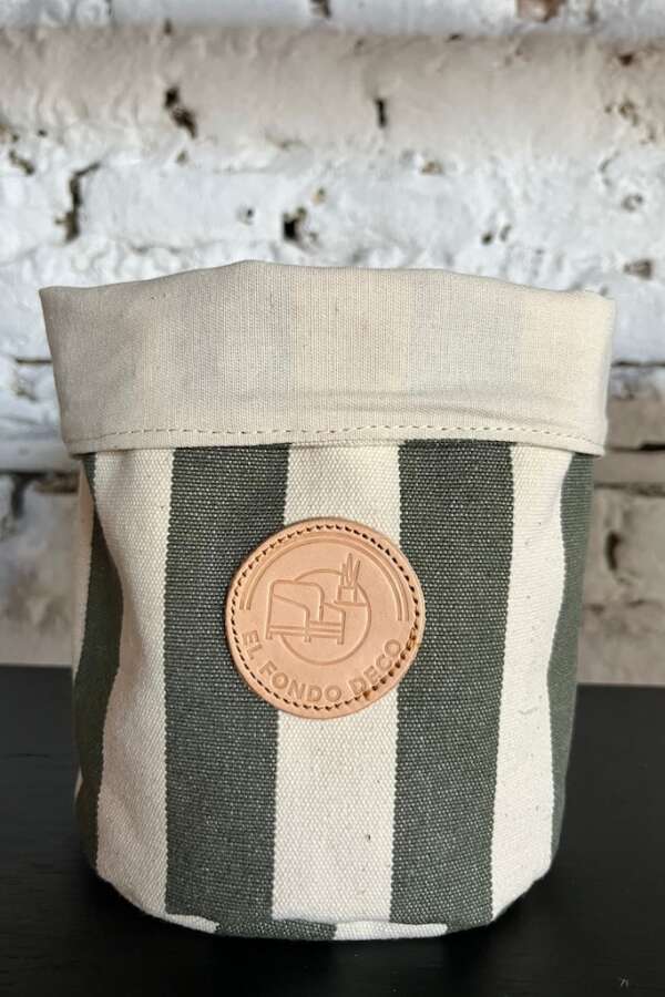 Cesta Decorativa de Lona y Gabardina