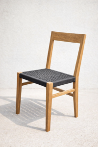 Silla Marina Natural Tejido Negro